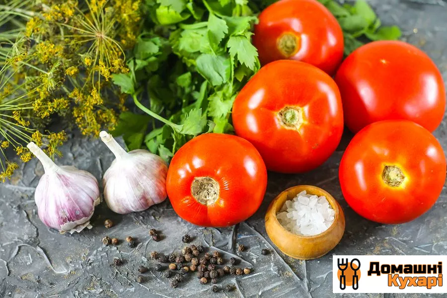 Квашені помідори з часником і зеленню - фото крок 1